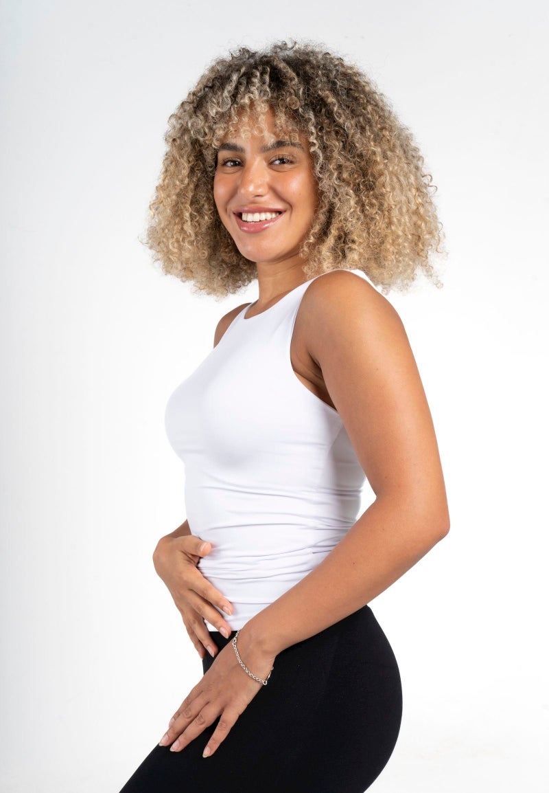 Beyond Women's White Basic sleeveless Top - Image 2